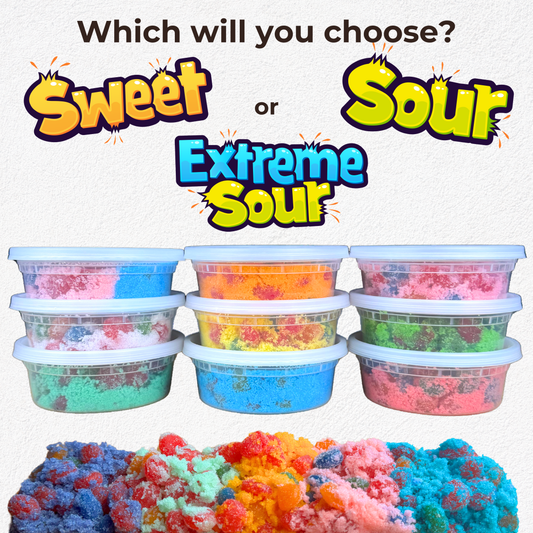 Bursteeze (Candy-Coated Fruit-Filled Gummies) – Sweet or Sour or EXTREME Sour